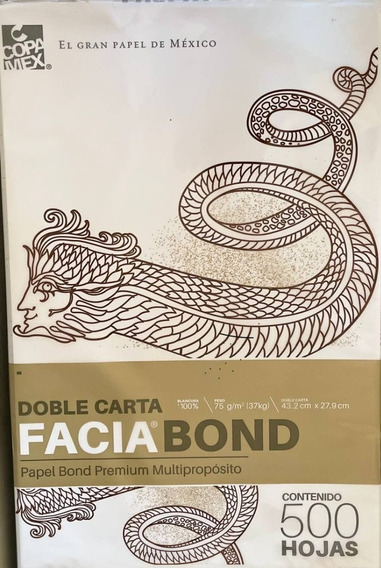 Papeles bond cortados facia doble carta c/500